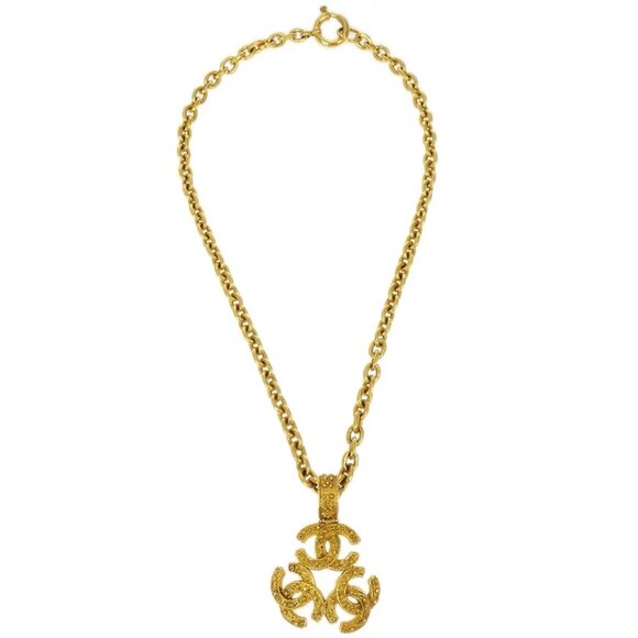Chanel Triple CC Chain Pendant Necklace Gold 94A 114169 - Picture 1 of 4